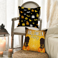 5 x Brand New Simllyda Halloween Decorative Pillowcases, Happy Halloween Cushion Cover Cotton Linen 45 x 45 cm for Bedroom Sofa Living Room - RRP €102.0