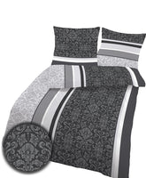 1 x RAW Customer Returns soma Biber bed linen 2-piece duvet cover 135x200 cm pillowcase 80 x 80 cm anthracite baroque flower - RRP €34.95