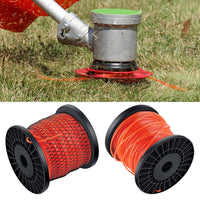 1 x RAW Customer Returns OMECO mowing line trimmer lines 2.4mm, lawn trimmer replacement line nylon line 100m length, trimmer brush cutter line for park garden lawn grass star shape orange red - RRP €15.99