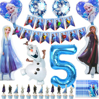 2 x Brand New Naotona Frozen Birthday Decorations 5 Years, Pack of 43 Birthday Party Decorations 5 Years Frozen Decoration Birthday Ice Princess Foil Balloons, Birthday Banner, Cake Decoration for Birthday 5 Years Girls - RRP €22.18