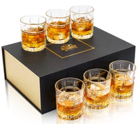 3 x Brand New KANARS Lead-free crystal whiskey glasses with luxury box, 300 ml whiskey glass for scotch, bourbon, liqueur and cocktail drinks, 6 pieces - RRP €95.97