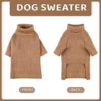 16 x Brand New PUZAUKAL Dog Sweater for Small Dogs Winter Warm Dog Sweater Soft Comfortable Turtleneck Knitted Sweater Christmas Sweater for Small Medium Large Dog Cat-Brown XL  - RRP €415.84