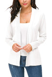 1 x RAW Customer Returns Women s Elegant Casual Long Sleeve Elastic Cardigan Lightweight Solid Knitted Blazer XXL, White  - RRP €32.98