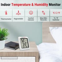 1 x RAW Customer Returns ThermoPro TP50 digital thermo-hygrometer indoor thermometer room thermometer with recording and room climate indicator for room climate control climate monitor - RRP €12.44