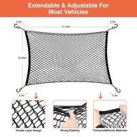 1 x RAW Customer Returns CiuGear Car Safety Net Barrier Divider Net, Portable Double Layer Car Safety Net, Universal Pet Divider Adjustable Oxford Fabric Dog Net for Car, 120x85cm - RRP €27.99