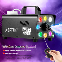 1 x RAW Customer Returns Fog machine, AGPtEK fog machine with wireless remote control AND LED light, 500 WATT stable portable, suitable for Halloween, Christmas, wedding parties stage performances etc. - RRP €54.99