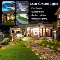 1 x RAW Customer Returns JIMACRO Solar Garden Lights, 12LEDs Solar Ground Lamps, 4 Pack Waterproof Outdoor Solar Spotlights Ground Lights Lighting for Landscape Driveway Path Lawn Step Patio - RRP €21.01