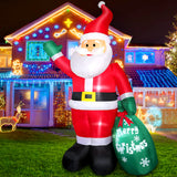 1 x RAW Customer Returns 240cm Inflatable Santa Claus with Gift Bag LED Light, Christmas Decoration, IP44 Weatherproof, Indoor Outdoor Lighting, Decoration for Garden, Lawn, Courtyard - RRP €69.99