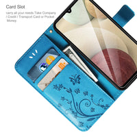 2 x RAW Customer Returns AROYI Case Compatible with Samsung Galaxy A12 M12, Retro Design PU Leather Case Protective Wallet Stand Function Video Holder Credit Card Ticket Flip Case A12 M12 Blue - RRP €20.14