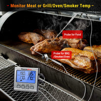 1 x RAW Customer Returns ThermoPro TP17 Digital Grill Thermometer Roast Thermometer Meat Thermometer Kitchen Thermometer, two stainless steel probes, blue backlight, temperature range up to 300 C - RRP €23.89