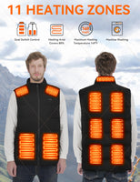 1 x RAW Customer Returns DK177 Heated Vest, Heated Vest Men with 10000mAh battery, 3 Adjustable Temperatures, 11 Heating Zones, Unisex Lightweight and Machine Washable Heated Jacket - RRP €32.26