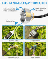 1 x RAW Customer Returns havit 8M Spray Mist Cooling Irrigation System, Misting System, Garden Hose for Garden Greenhouse Parasol, 7 Irrigation System Nozzle 2 Replacement Nozzles 1 Adapter Brass, 3 4  - RRP €24.19