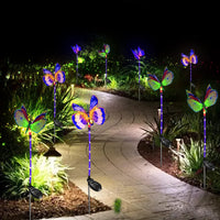 1 x RAW Customer Returns eaaerr Solar LED Outdoor Garden Lights 3 Pieces Butterfly Solar Lights, Color Changing Solar Stake Light Fiber Garden Lights for Parties, Outdoors, Lawn, Yard, Path - RRP €23.99