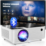 1 x RAW Customer Returns Bluetooth projector with 100 screen, 1080P home cinema video projector Full HD, BIGASUO 250 display LED mini film projector, outdoor portable projector for iOS Android smartphone, PC, HDMI, USB, PS4 - RRP €130.24