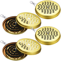 20 x Brand New 4 Pieces Metal Mosquito Coil Holder 6 Inch Portable Sandalwood Incense Burner Mosquito Sandalwood Hold with Net Stand and Cover for Home Garden Use - RRP €413.2