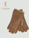 1 x RAW Customer Returns YISEVEN Women s Merino Lambskin Gloves Shearling Thick Winter Gloves Leather Gloves Lined Lambskin Gloves Leather Finger Gloves Fur Women s Gloves Fur Gloves Gifts,Cognac M - RRP €27.6