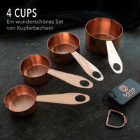 1 x RAW Customer Returns GOOD FOR YOU copper stainless steel measuring cup measuring spoon set of 9 Elegant mirror-polished copper tableware for measuring various quantities of ingredients For kitchen, cooking, baking- RRP €35.0