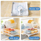 1 x RAW Customer Returns SAYZH Dish Drainer, 2 Tier Detachable Dish Drainer, Large Capacity Dish Drainer Organizer with Utensil Holder, Cup Rack for Kitchen Counter, White - RRP €44.26