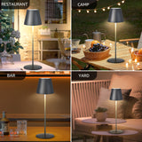 1 x Brand New GGNOO 2 Pack LED Table Lamp Wireless Touch Operated Dimmable 2700k-4000k LED Table Lamp Battery 3 Colors Table Lamps IP54 Waterproof Table Lamp Wireless Rechargeable Indoor Outdoor Gray  - RRP €80.66