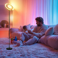 1 x RAW Customer Returns OTREN LED floor lamp living room, ceiling floodlight floor lamp dimmable with remote control touch control, RGB floor lamp for bedroom, office hotel, 28W, 182CM - RRP €70.99