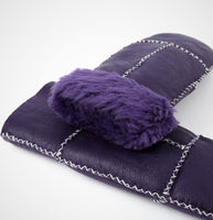 1 x Brand New YISEVEN Women s Lambskin Mittens With Lined Leather Winter Gloves Fur Gloves Winter Finger Gloves Real Leather Sheepskin Fur Lining Leather Gloves Gifts, Imperial Purple M - RRP €37.99