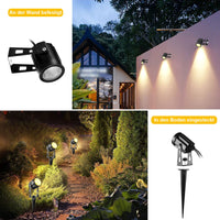 1 x RAW Customer Returns Greenclick garden lighting LED, set of 6 1800LM 21 m cable garden lighting with electricity, IP65 waterproof garden light with ground spike, garden spotlight warm white COB garden lamp for outdoor lawn path pond - RRP €80.66