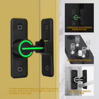 6 x Brand New ACBungji Luminous door latch 90 latch lock locking latch sliding door latch door lock with screws for all interior and exterior doors, black - RRP €144.0