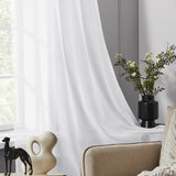 1 x RAW Customer Returns Deconovo Curtain Transparent Curtains Living Room Voile Curtain Eyelets, 290 x 140 cm Height x Width , White, Set of 2 - RRP €35.99