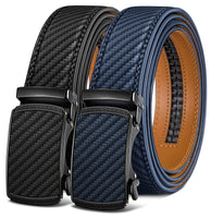 1 x RAW Customer Returns KEMISANT Men s Belt Ratchet Automatic Clasp Leather Belt for Men Adjustable 35 mm Wide with Gift Box Black Purple Blue 110 cm 30-36 Inch Waist Adjustable  - RRP €30.24