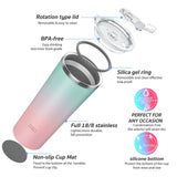 1 x RAW Customer Returns THILY Vacuum Insulated Stainless Steel Travel Mug, 26oz Coffee Cup with 2 Lids and Straws, Splash Proof, Keeps Ice Drinks Cold, Candy Pink - RRP €23.18