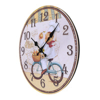 1 x RAW Customer Returns Lafocuse 30cm Kitchen Wall Clock Wood Silent, Vintage Country Style Silent Without Ticking Noises, Kitchen Clock Yellow Retro Shabby Chic Decoration for Dining Room Restaurant Living Room - RRP €21.62