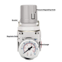 1 x RAW Customer Returns NANPU 1 2 BSP compressed air pressure regulator - 10 bar pressure gauge, for air compressors and pneumatic tools - RRP €32.99