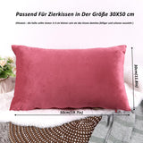 1 x Brand New CALIYO cushion cover 30x50, plain velvet cushion cover, cushion covers for decorative pillows, sofa cushions, couch cushions, many colours 30x50 cm, dark coral . - RRP €9.99