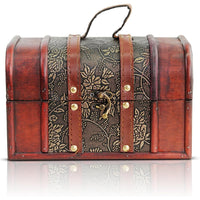 1 x RAW Customer Returns Brynnberg Vintage Style Pirate Treasure Chest Wooden Box, Handmade, Retro Design 22x14x14cm - RRP €24.98