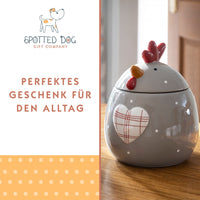 1 x RAW Customer Returns SPOTTED DOG GIFT COMPANY - Ceramic cookie jar, storage jar 1.9L with lid, chicken decoration and gift for women men animal lovers - RRP €34.99