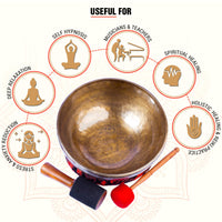 1 x RAW Customer Returns Large Tibetan Singing Bowl Set - 9 Master Healing Grade for Sound Bath Chakra 7 Metal Meditation Yoga by Himalayan Bazaar... - RRP €256.98