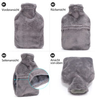 1 x RAW Customer Returns Hot water bottle 2L with kangaroo pocket, ONKING premium soft rubber hot water bottle with cover, hand warmer for men, women, children, hot water bottles with pocket - RRP €10.07