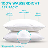 1 x RAW Customer Returns Pillow protector 65x65 - Set of 2 waterproof pillowcases with zipper - Oeko-Tex certified - Twinzen technology pillow protector cover 65x65 cm white - RRP €18.99