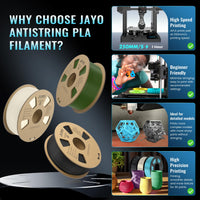 1 x RAW Customer Returns JAYO AntiString PLA Filament 1.75mm, APLA 3D Printer Filament for Fast Printing, Less Stringing, PLA 1.75mm Dimensional Accuracy - 0.02mm, 1.1KG Spool, 2 Pack, Total 2.2KG, Black Cream White - RRP €16.8