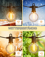 1 x RAW Customer Returns Zuske solar fairy lights outdoor, 9.5 m fairy lights outdoor solar waterproof with 15 1 warm white G40 light bulbs, 5 modes IP65 waterproof solar fairy lights for outdoor, garden, terrace, balcony, wedding - RRP €39.98