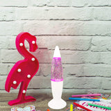 1 x RAW Customer Returns Riaxuebiy Glitter Lava Lamp LED Vintage Mini 7.28 Inch Night Light Lamp with USB Multi Color Changing Rocket Light for Children Boys Girls Bedroom Gift White, USB  - RRP €18.14