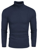 1 x RAW Customer Returns COOFANDY Pullover for men, turtleneck pullover, knitted pullover, turtleneck sweater, turtleneck sweater, fine knit turtle neck solid winter warm navy blue M - RRP €34.51