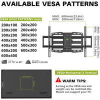 1 x RAW Customer Returns USX-MOUNT wall mount swiveling and tilting for 37-75 or 86 inch LED, plasma TV, with max. VESA 600x400mm, mount up to 60kg, extendable double arm - RRP €49.98