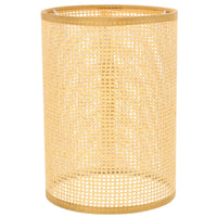 1 x RAW Customer Returns Angoily Rattan Drum Lampshade Replacement E27-E14 Barrel Lampshade Clip on Natural Woven Cylinder Light Cover For Chandelier Table Desk Lamps - RRP €20.03