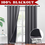 1 x RAW Customer Returns PONY DANCE Thick and Heavy Curtains Cold Protection Thermal Curtain Double Layer Blackout Curtains Gray Eyelet Curtain Set of 2 H 245 x W 140 cm Blackout Curtains Bedroom Opaque - RRP €46.71