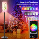 1 x RAW Customer Returns Floor lamp, floor lamp living room with 2 lampshades, with Alexa Google Assistant, WiFi remote control, Smart RGB, modern floor lamp dimmable with music synchronization, DIY modes, ambient color change - RRP €33.26