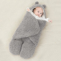 1 x RAW Customer Returns LILBESTIE Newborn Plush Swaddle Blankets Ultra Soft Baby Sleeping Bag Blanket Cute Bear Infant Clothes Blue S 0-3 Months  - RRP €18.67