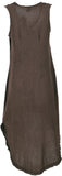 1 x RAW Customer Returns GURU SHOP Natural tunic dress, maxi dress, summer dress with handmade tribal print, women, brown, cotton, size 38 - RRP €36.2