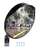 1 x RAW Customer Returns QWORK convex mirror traffic mirror safety mirror for driveways, warehouses, garages and offices, 30 cm 130 curvature, bracket and screws included - RRP €27.99