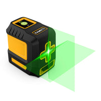 1 x RAW Customer Returns Cross line laser green self-leveling, KAIWEETS T40 laser spirit level working range 30 m, accuracy 0.3 mm m, working time up to 16 hours, in protective bag, with holder and target plate  - RRP €49.99